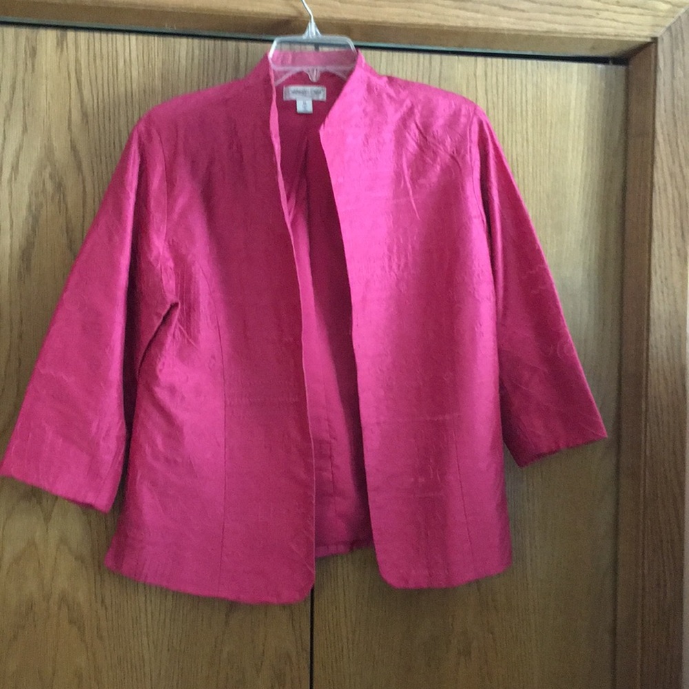 Embroidered Fuchsia Silk Blazer Coldwater Creek